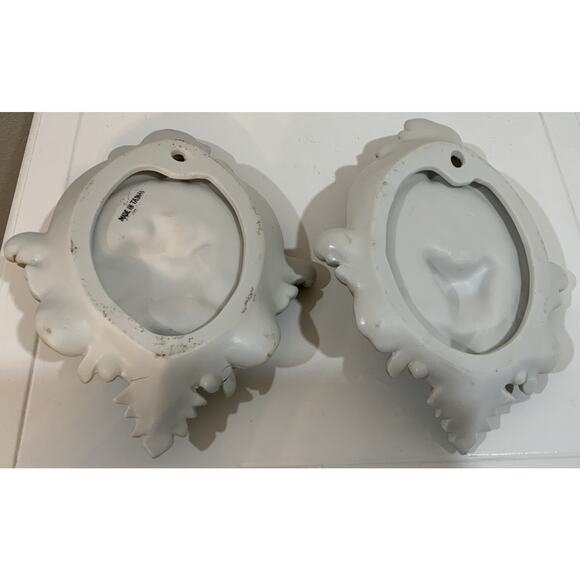 Vtg Hand Painted Porcelain Bisque Wall Hanging Decor Boy Girl Musical Instrument - Picture 12 of 12